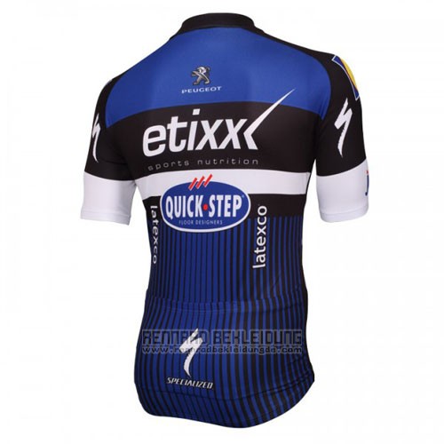 2016 Fahrradbekleidung Etixx Quick Step Wei und Blau Trikot Kurzarm und Tragerhose